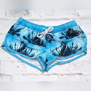 Body Glove Tropical Surfing Surf Board Beach Shorts ~ BLUE/BLACK